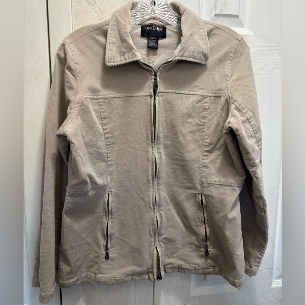 Outer Edge Beige Zip-Up Jacket - image 1